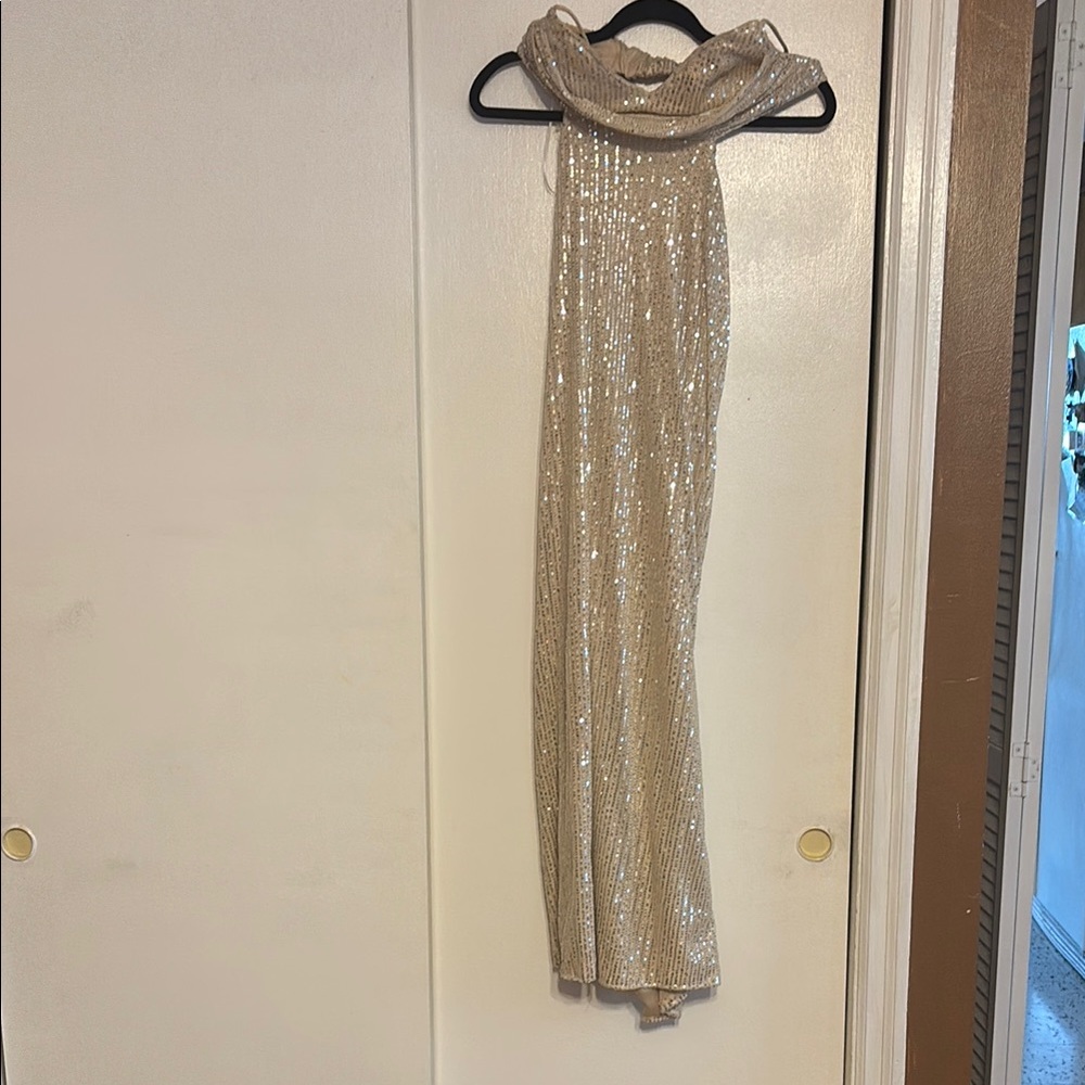 Elegant Gold Sequin Gown